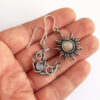 oly-7aa45466acc378f0bdd49d0aceffe124 Wholesale Bohemian Vintage Sun Moon Earrings Asymmetrical Silver Tone Alloy Jewelry For Party Gift