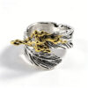 oly-7ab46c3b59784825047140efa927b690 Wholesale Silver Toned Feather Flame Open Ring Vintage Adjustable Zinc Alloy Jewelry Fashion Gift