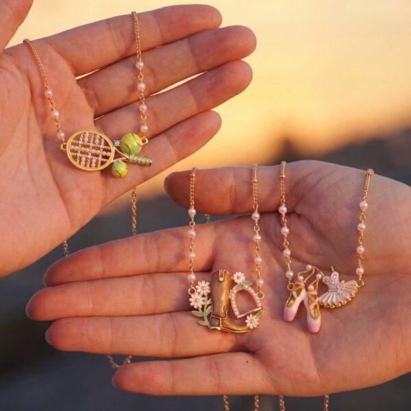oly-7abcf6ce1eb4224cf0752a0ceefc18f7 Wholesale Copper Electroplated Ballet Sports Theme Charm Necklace Fashion Jewelry Accessory For Boutique Resale