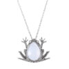 oly-7af0c91bd741761a468fdcc6d17ba4ce Wholesale Vintage Style Gemstone Frog Pendant Necklace Antique Silver Zinc Alloy Jewelry Boutique Resale Gift