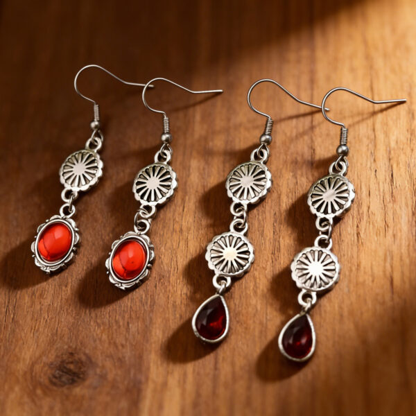 oly-7b2ce32cd960011f7b81b3363de8d704 Wholesale Bohemian Carved Turquoise Pendant Earrings For Women Elegant Drop Earrings Fashion Party Jewelry Boutique