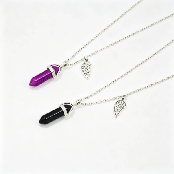 oly-7b80794bc7f637019bccb6260899e5f0 Wholesale Vintage Crystal Column Necklace Set Antique Finish Heart Pendant Fashion Accessory For Couples