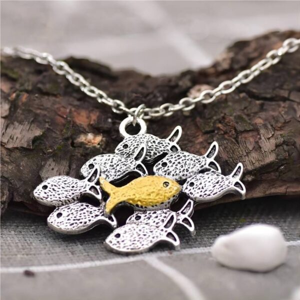 oly-7b8f61afc4b629dba011025c0480912c Wholesale Zinc Alloy Antique Silver Goldfish Pendant Necklace Retro Irregular Design Fashion Jewelry Gift