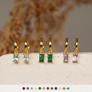 Wholesale Retro Geometric January Birthstone Earrings For Women Copper Everyday Jewelry Accessory For Gift Or Boutique Resale