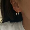 Wholesale Retro Geometric Stainless Steel Zircon Pendant Earrings Fashion Accessory Boutique Resale