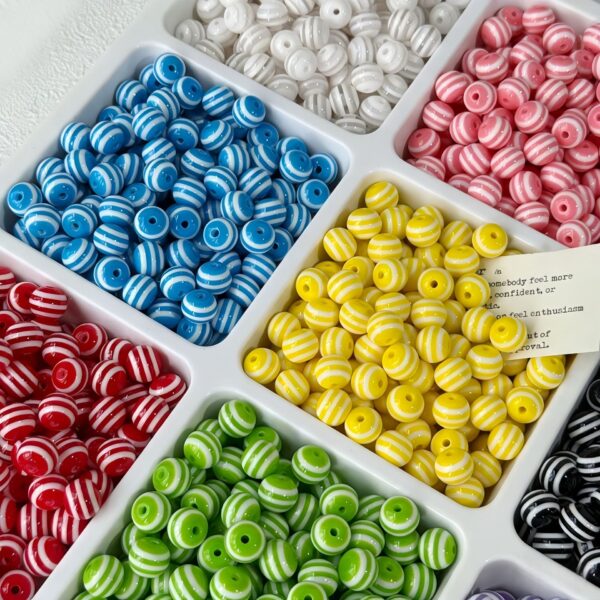 Wholesale Rainbow Striped Candy Resin Beads 6/8/10mm Loose for DIY Jewelry Making and Phone Charm Craft Supply Fashion Accessory Boutique Resale