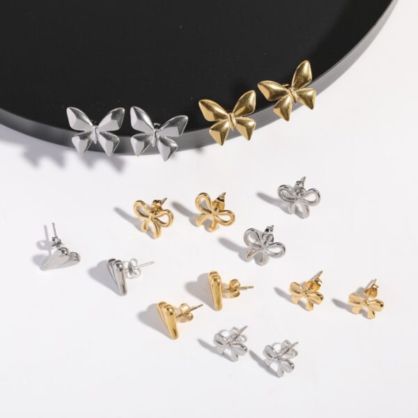 oly-7c22638b6b0b178ffd6ed788b8e1d4e7 Wholesale Stainless Steel Mirror Finish Heart Earrings Minimalist French Style Trendy Jewelry Accessory For Women