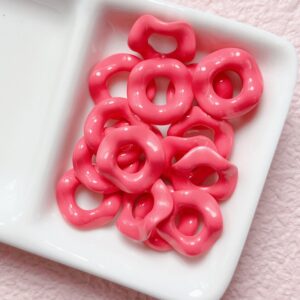 02-dark pink / Size is about 16mm, inner ring is 6.5mm