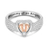 Wholesale Angel Wing Heart Ring Silver Alloy Fashion Jewelry Gift For Mom