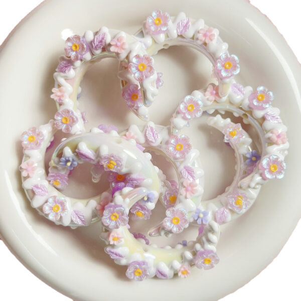 oly-7c73de1cb73826494734475c45a3e631 Wholesale Acrylic Hand-painted Moon Loose Beads with Rhinestone Accents for DIY Jewelry, Phone Charms, and Car Hanging Craft Supply