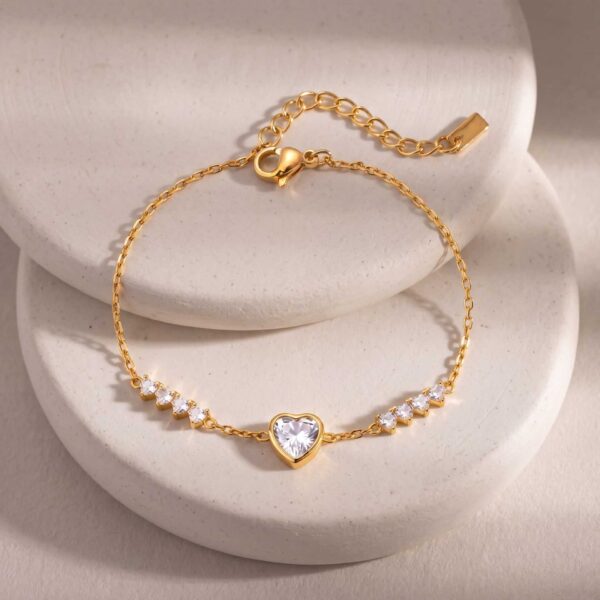 oly-7c91b27dbd42ef6bb072d2b3e389799b Wholesale Trendy Stainless Steel ElectroplatedSnake Chain Bracelet Geometric Zircon With Square Marquise Heart Patterns Unisex Jewelry Accessory For Everyday Wear