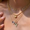 oly-7ca5f474b7c8d025b3c537103b384708 Wholesale Vintage Irregular Geometric Heart Flower Cross Necklace Copper Pendant Chic Jewelry Gift