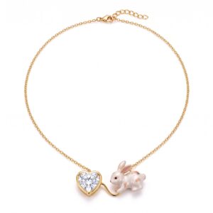 Rabbit Heart Zirconia Necklace
