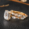 Wholesale Vintage Zircon Cluster Ring Set For Women Tone Alloy Wide Band Rings Party Casual Jewelry Accessory Boutique Resale Gift