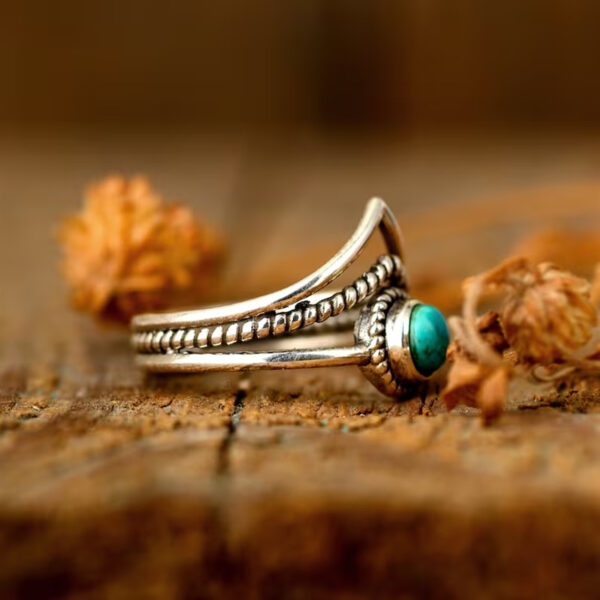 oly-7d22e4937cab23de9b5a9cf2bd330cc4 Wholesale Bohemian Turquoise Tone Hollow Out Ring For Women Fashion Accessory Gift