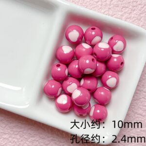 10-dark pink / Size is about 10mm, hole diameter is about 2.4mm