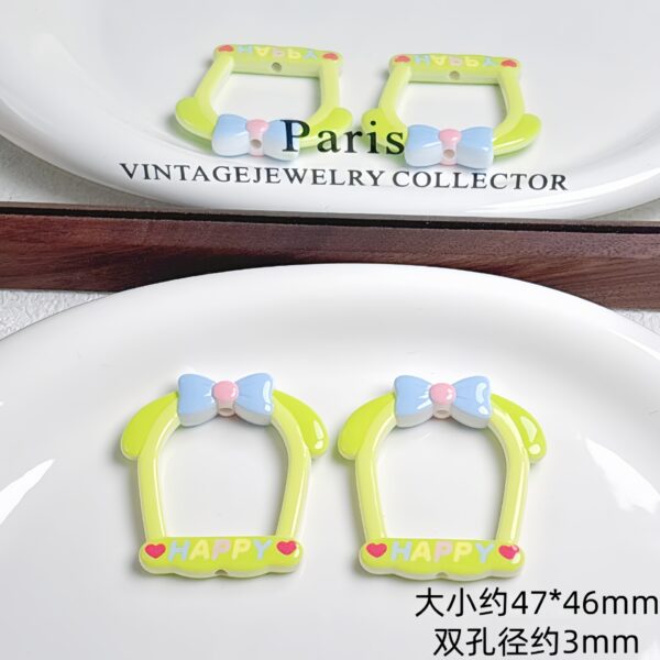 oly-7dafbdfb93bb961b084a2c4b5e8a2278 Wholesale Cute Cartoon Bowknot Acrylic Beads DIY Phone Charm Keychain Kit for Jewelry Making Accessory