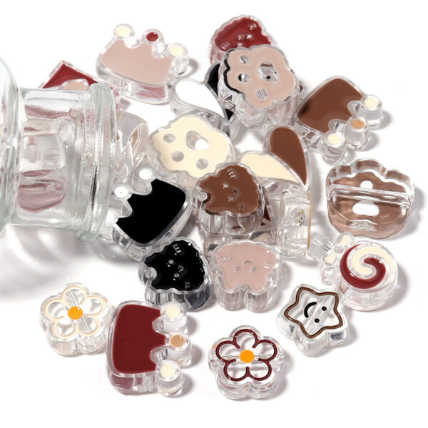oly-7df647cad1bbcf0715081ee3f29d5784 Wholesale Autumn Winter Cartoon Animal Heart Dripping Oil Acrylic Beads, Large Hole, 10 Pcs/Bag, DIY Craft Supply for Jewelry Phone Charm