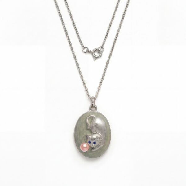 oly-7e03a05ddeaf0636026c6e7d91c7694d Wholesale Vintage Cat Locket Necklace Copper Pendant Jewelry For Women