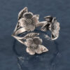 oly-7e0dd37c1f3b7c0752c36d7408ff14e6 Wholesale Vintage Flower Open Ring Adjustable Silver Alloy Jewelry Accessory Gift For Women