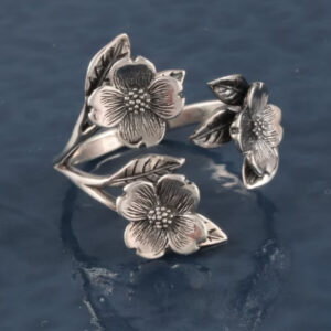 oly-7e0dd37c1f3b7c0752c36d7408ff14e6 Wholesale Vintage Flower Open Ring Adjustable Silver Alloy Jewelry Accessory Gift For Women