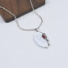 oly-7e1da1ebc85154caae1dd69ce77490a4 Wholesale Zinc Alloy Antique Silver Angel Wings Ruby Red Pendant Necklace Women S Boutique Resale Jewelry