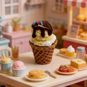 Rainbow shaved ice cream - yellow