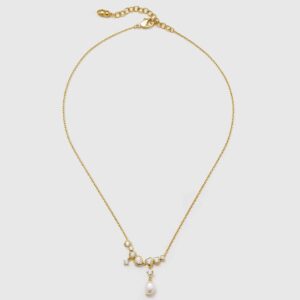 Gold diamond beaded necklace
