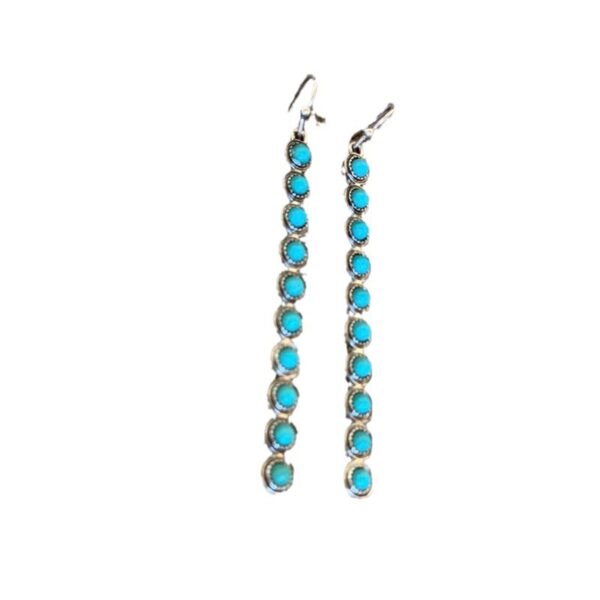 Wholesale Bohemian Turquoise Alloy Earrings Retro Geometric Totem Jewelry Party Fashion Accessory