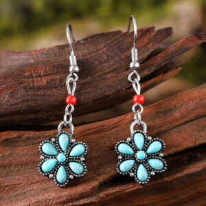 Oval turquoise earrings (blue)