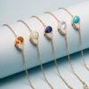 Wholesale Fashion Stainless Steel Electroplated December Birthstone Bracelet Water Drop Charm Jewelry Accessory For Boutique Resale