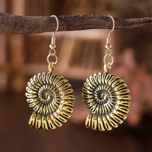 oly-7f69e437b4b99efe04864277ea08ce68 Wholesale Vintage Conch Shell Pendant Earrings And Necklace Set Zinc Alloy Electroplated Fashion Jewelry For Women Boutique Resale Accessory