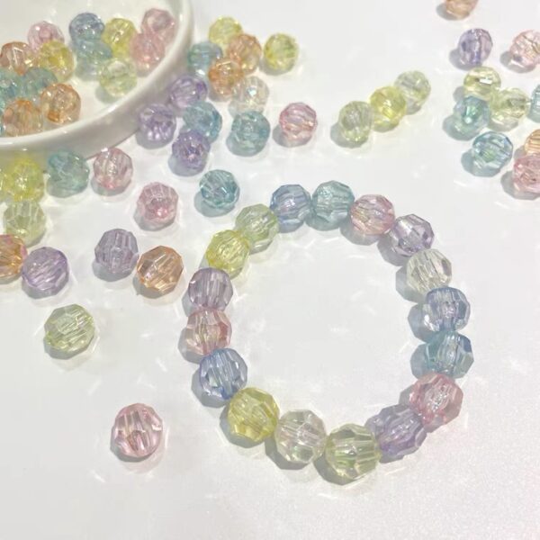 Wholesale Acrylic AB Coated Faceted Soccer Ball Beads, Colorful Loose DIY Jewelry Making Accessory, Boutique Resale