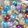 oly-7fa33d81de5d4f6268fc8eedda009f59 Wholesale Trendy Loose Cat Eye Beads 12mm Starry Pattern UV Coated Electroplated Plastic Resin for DIY Jewelry Making