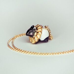 Golden scarf rabbit necklace