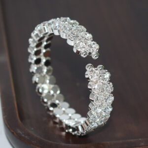 SL-1201 silver-2 rows of white diamonds