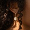 oly-8008099a53521f6b8ad27a80fe2623e4 Wholesale Sun Coin Earrings For Women Electroplating Copper Moon Pendant With Mother Of Pearl Trendy Jewelry Accessory Gift