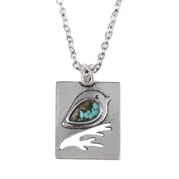 oly-801461d342d86debdf94056276d45fe0 Wholesale Vintage Blue Zircon Bird Pendant Necklace Antique Silver Finish Trendy Punk Style Jewelry Accessory For Resale