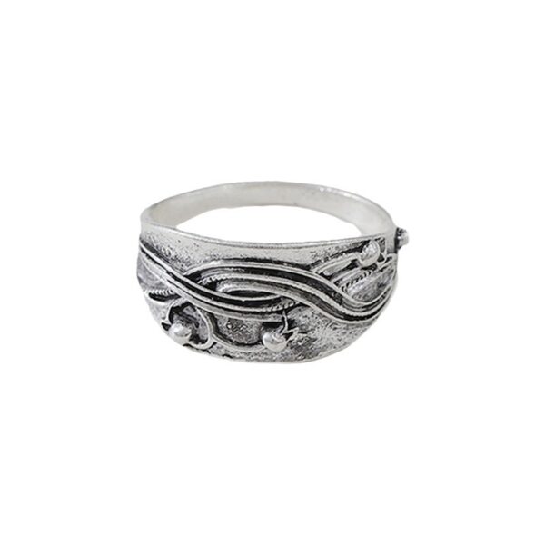 oly-8022fc1c934e5df4062b68ce9685f4f9 Wholesale Vintage Geometric Pattern Ring Antique Silver Zinc Alloy Unisex Jewelry Accessory For Boutique Resale