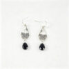 oly-804edfba884f6099862c0d1fc26cbb9a Wholesale Vintage Hollow Butterfly Flower Earrings For Women Black Teardrop Zircon Antique Finish Party Wear