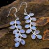 Wholesale Electroplated Alloy Leaf Moonstone Earrings Retro Chic Jewelry Accessory For Women