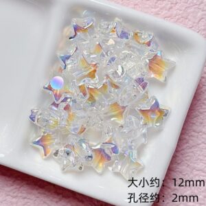 E139-07-[transparent white] five-pointed star / (sold by piece) see picture for size