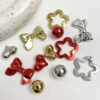 oly-80be6e8ec65c1bfc0b1fd2b1d71b4305 Wholesale UV Plated ABS 16mm DIY Beads, Gold Silver Red Heart Star Bow Charms for Jewelry Making, Fashion Accessory Gift