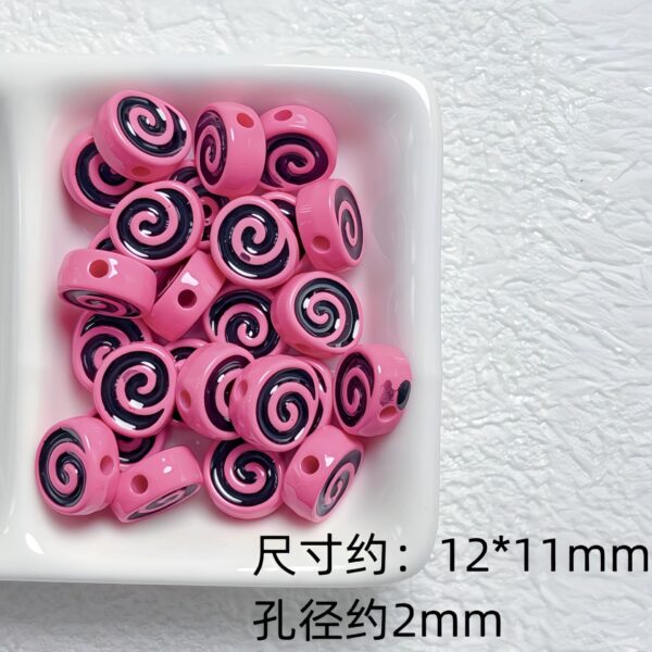 Wholesale Glossy Acrylic Swiss Roll Loose Beads Trendy DIY Jewelry Accessory for Bag Charm Phone Strap Car Key Accessory