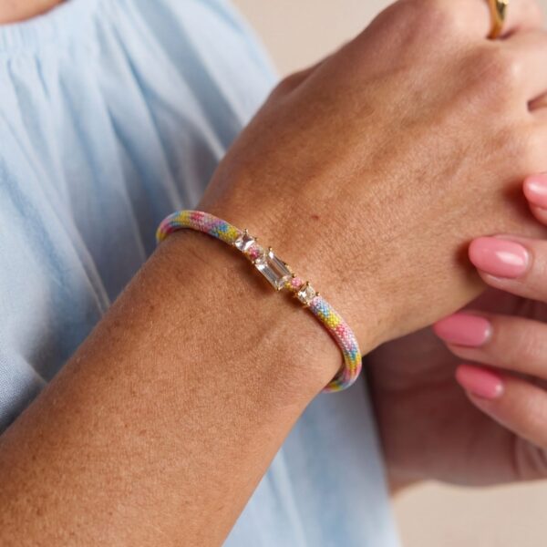oly-80fed40c5e8d0bc7da35cfccd761b7c9 Wholesale Copper Electroplated Rainbow Gradient Braided Rope Bracelet With Zircon Fashion Jewelry Accessory For Women