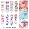 Wholesale 2/8/16pcs Cute Cartoon Cat Character Toy Car Number & Letter Print Pen and Bookmark Stickers UV DTF Wraps OLY Exclusive
