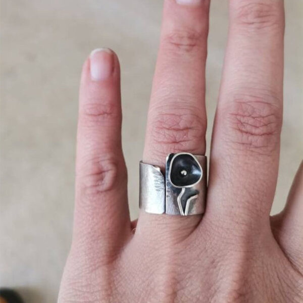 oly-81bde515deecf6cb70469f463d9c6b7b Wholesale Vintage Floral Adjustable Ring Bohemian Silver Tone Women S Jewelry For Boutique Resale