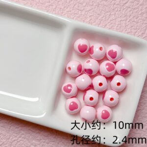 01-light pink / Size is about 10mm, hole diameter is about 2.4mm