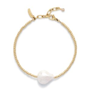 Golden beads single irregular bead bracelet