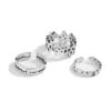 oly-81e30d92eb25360774b2187525a4bce9 Wholesale Retro Flame Heart Open Ring Set Distressed Silver Alloy Trendy Jewelry Accessory Gift